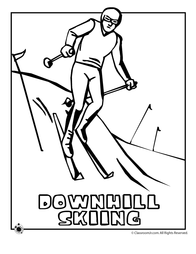 Skiing Coloring Page