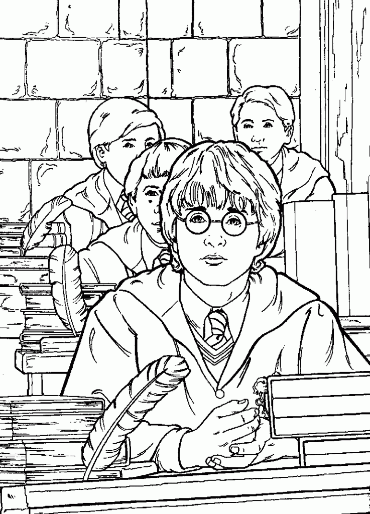 Harry study On The Class Coloring Pages Free : New Coloring Pages