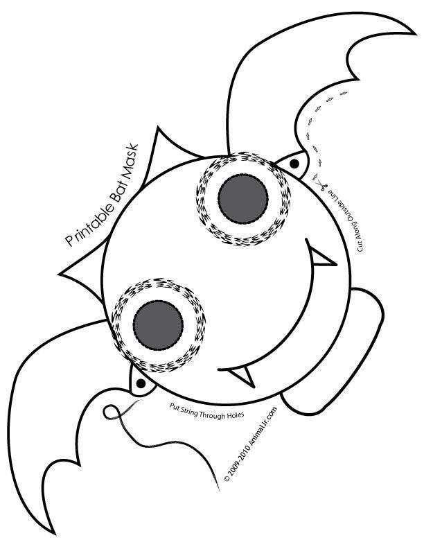 Fantasy Jr. | bat-mask-coloring-page | halloween