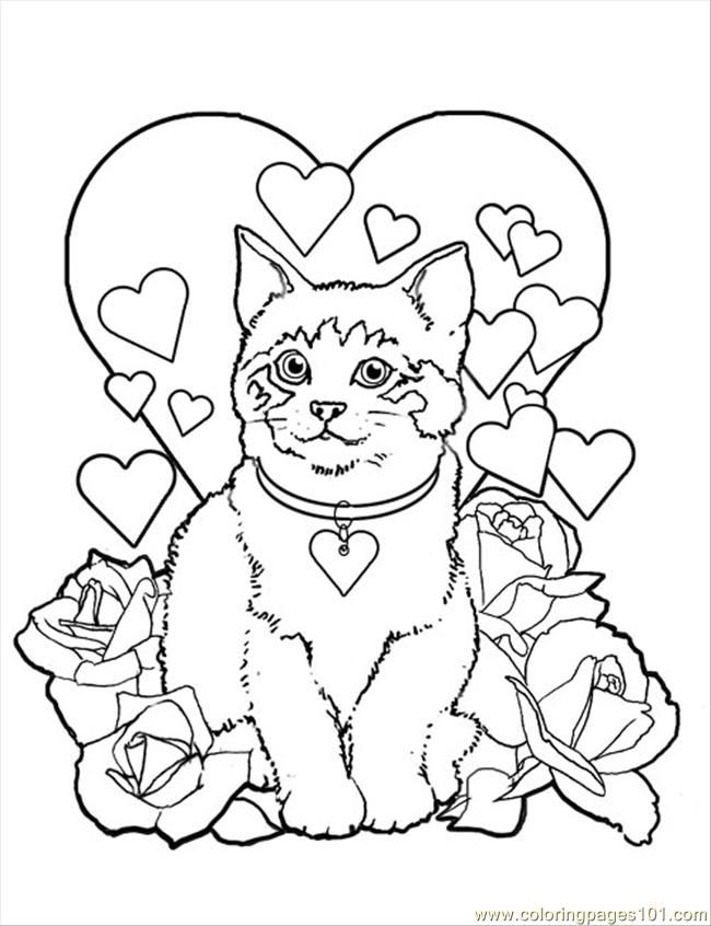 Free Printable Coloring Page Cats Wedding Mammals Cats