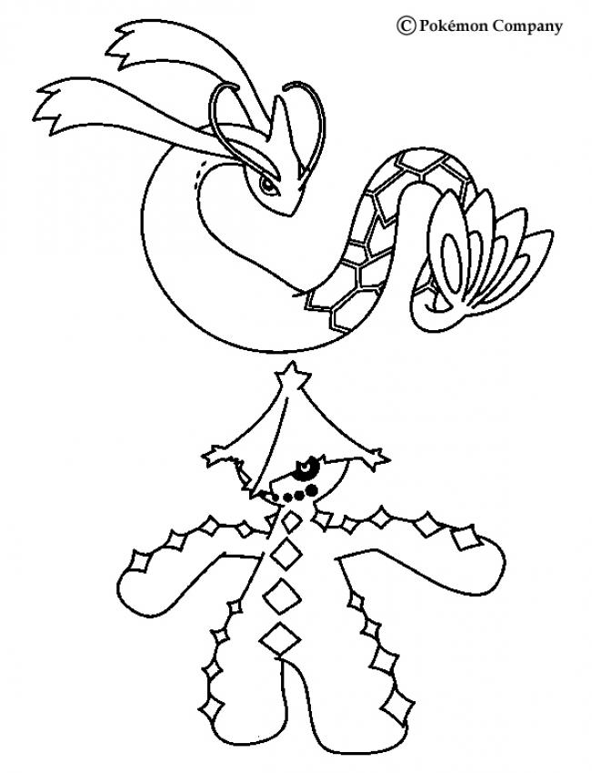 GRASS POKEMON coloring pages - Cacturne and Milotic