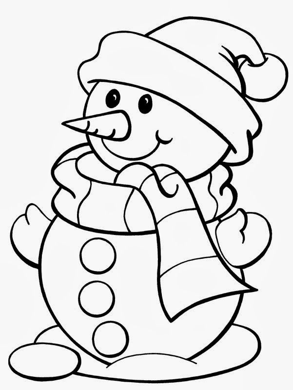 Snowman Free Christmas Printable Coloring Page