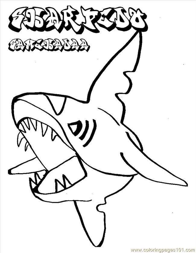 Pages Sharks Fish Shark Free Printable Coloring Page Online