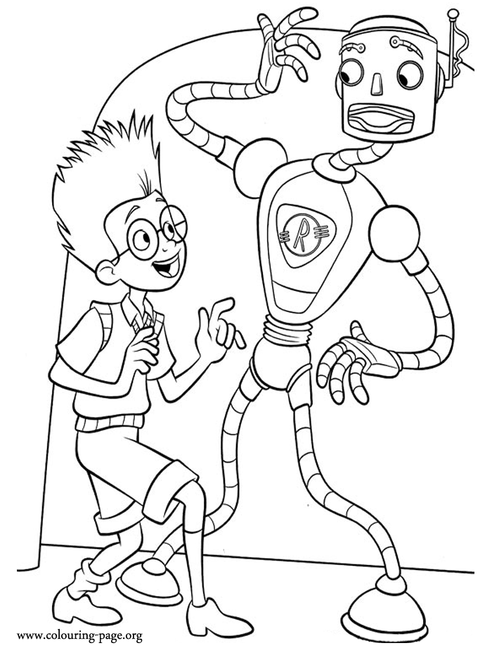 Meet the Robinsons - Lewis and Carl the Robot coloring page