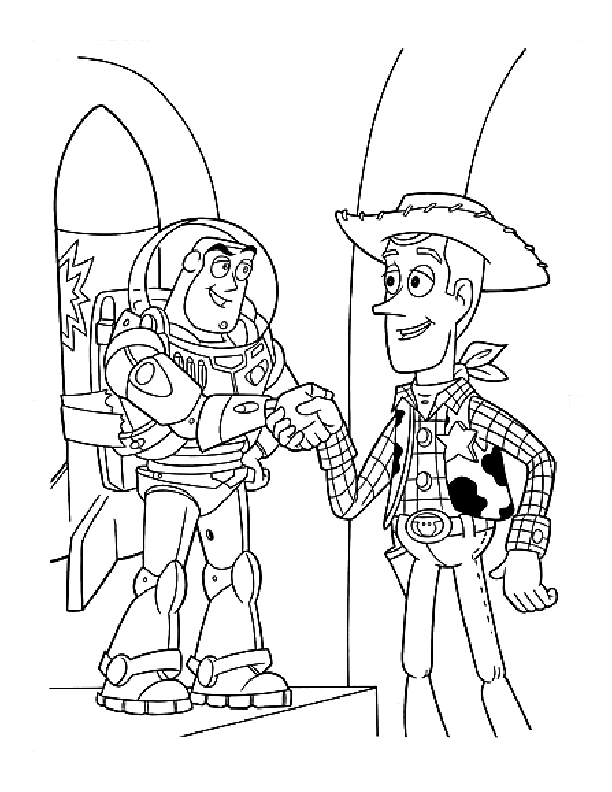 coloring pages - Cartoon » Toy Story (164) - Woody and Buzz