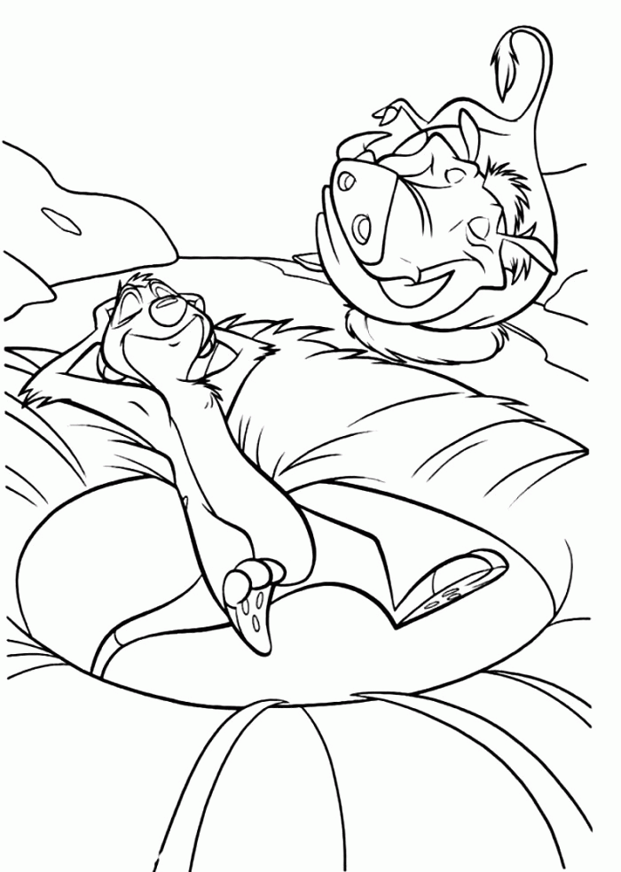 Pumbaa And Simba Lion King Coloring Pages - Disney Coloring Pages