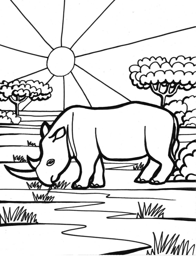 Rhinoceros coloring page - Animals Town - animals color sheet