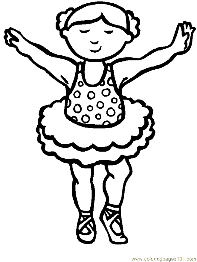 free printable coloring page Little girl Dancing | coloring pages