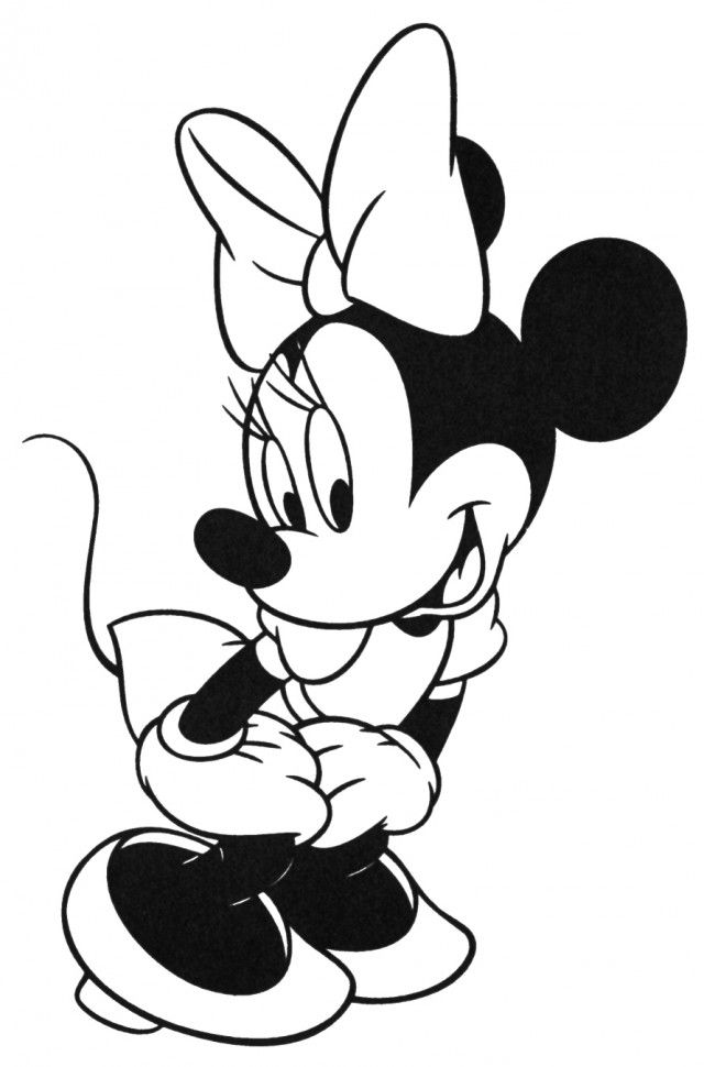 Coloring Page Minnie Mouse Thinking Of Mickey Coloring Page Color