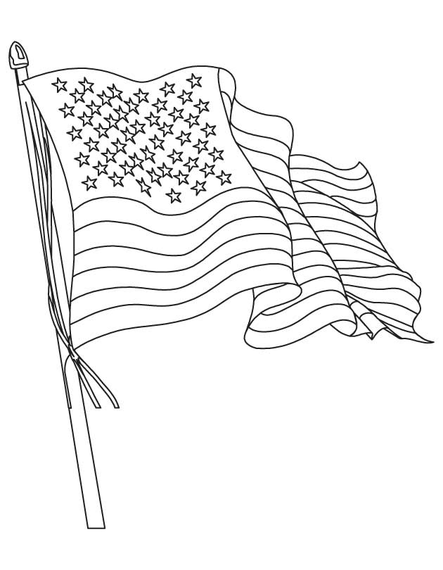 American Flag Coloring Page To Learn Nationality | Printable