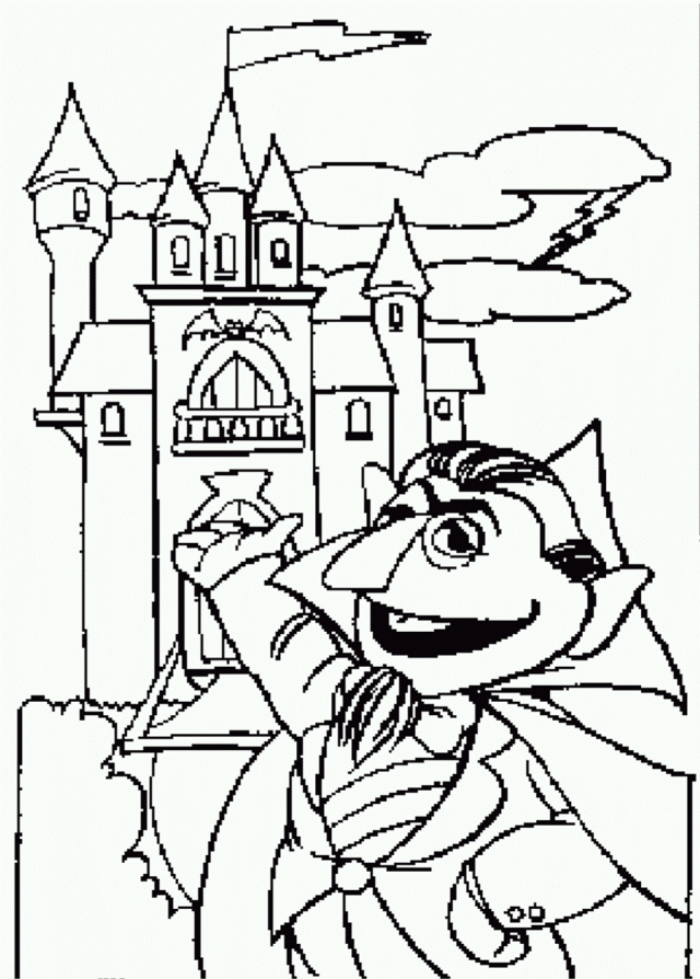 Sesame Street Caunt Dracula Coloring Page Coloringplus 255945