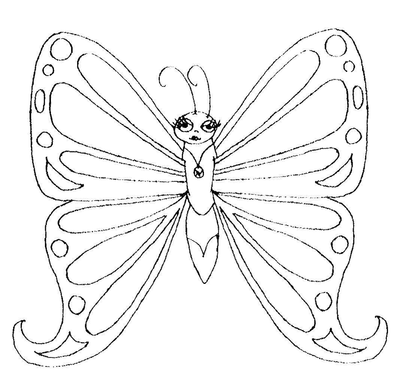 Princesa Mariposa - Dibujalia - Dibujos para colorear - Animales