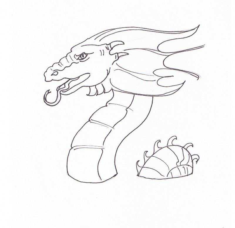 easy-dragons-to-draw-185bq695 - HD Printable Coloring Pages