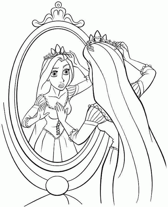 Colouring Pages Disney Princess Tangled Rapunzel Free Printable