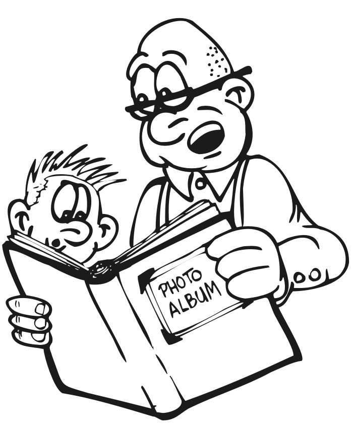 Grandpa Coloring Page | Family Coloring Page