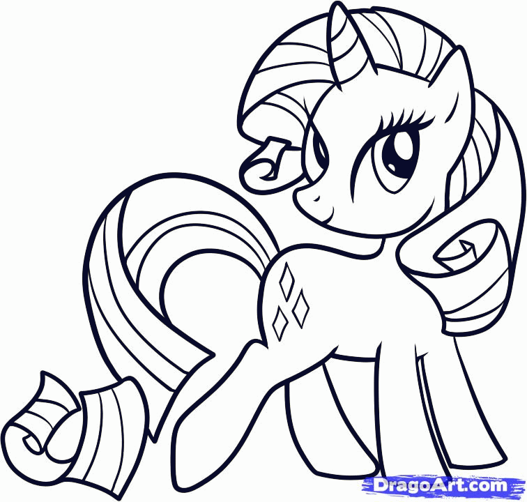 Draw Rarity My Little Pony Step By Drawing Sheets