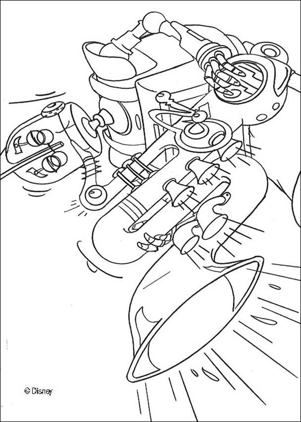 Rodney the Robot coloring pages - Rodney playing saxophone