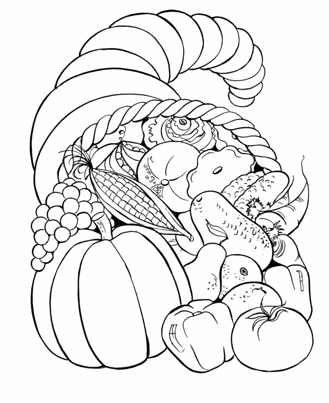 Fall Coloring Pages - Fall Harvest Bounty Coloring Page Sheets of