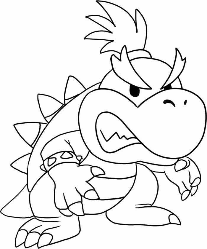 Bowser Colouring Pages