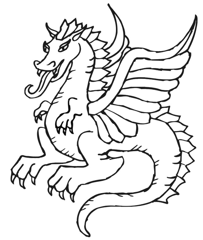 Dragon Coloring Page | Beautiful Flying Dragon