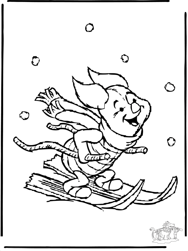 winter scene coloring pages