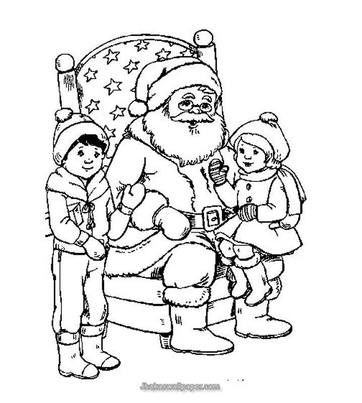 Christmas Santa Claus Coloring Pages to Print | Jhakaswallpaper.