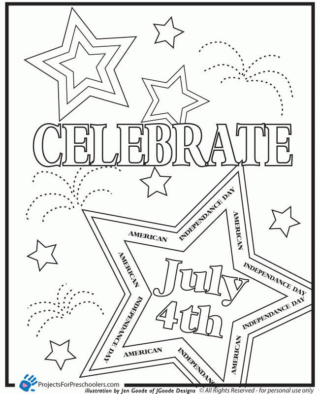 Free Printable celebrate july 4th coloring page - from