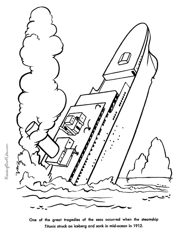 Of The Steamship Titanic American History For Kid Coloring Pages
