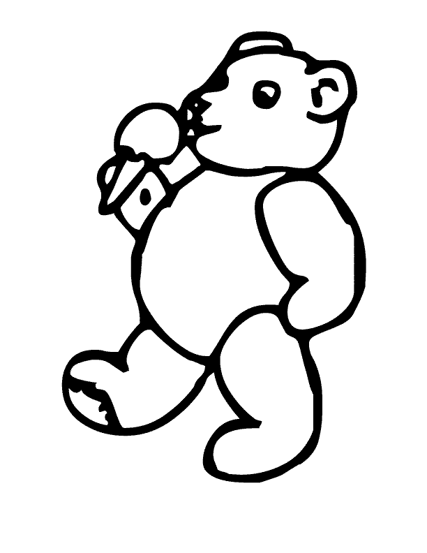 Teddy Bear Eating Ice Cream Coloring Pages | Coloring Pages