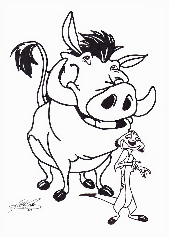 timon and pumbaa Colouring Pages (page 2)