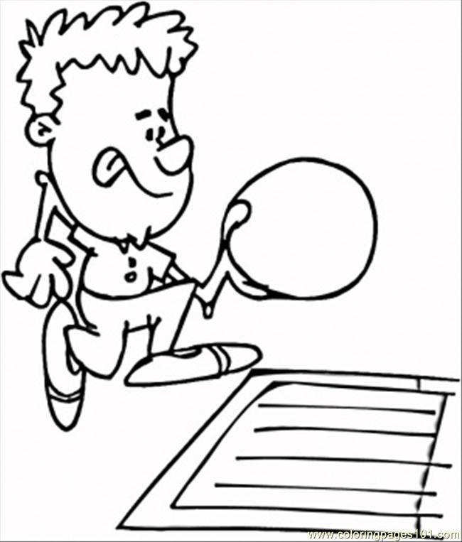 Coloring Pages Throwing Bowling Ball (Sports > Bowling) - free