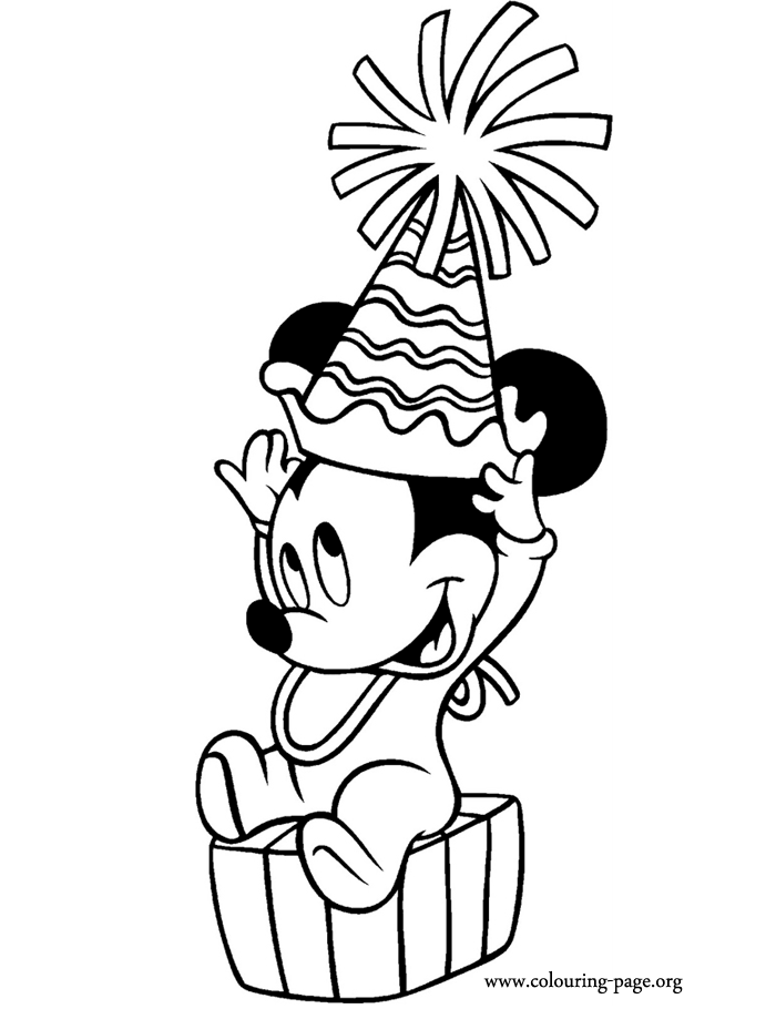 Mickey Mouse Birthday Coloring Pages | Pictxeer