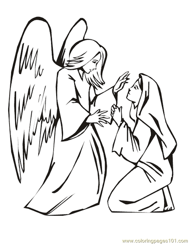 Coloring Pages 001 Angels 2 (Other > Religions) - free printable