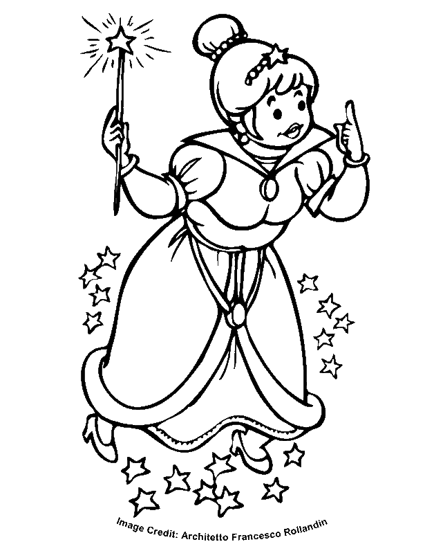 Fairy Godmother - Free Coloring Pages for Kids - Printable