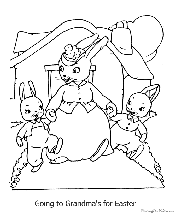 Easter Bunny Coloring Pages to Print - 016