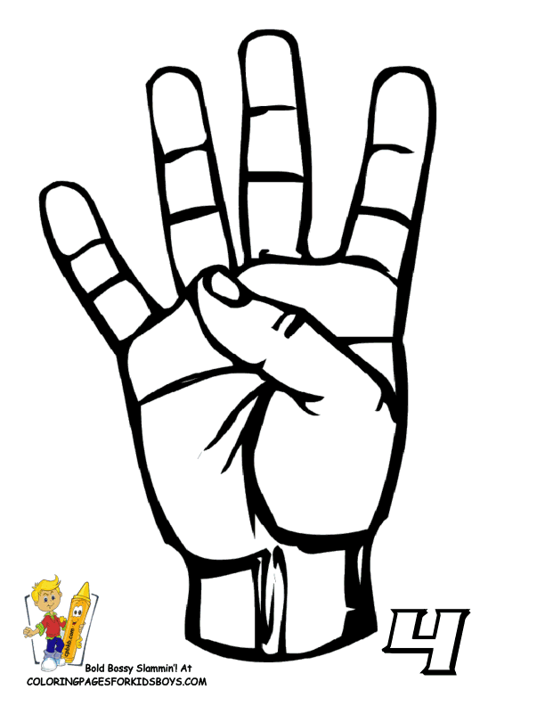 sign language number 9 Colouring Pages (page 3)