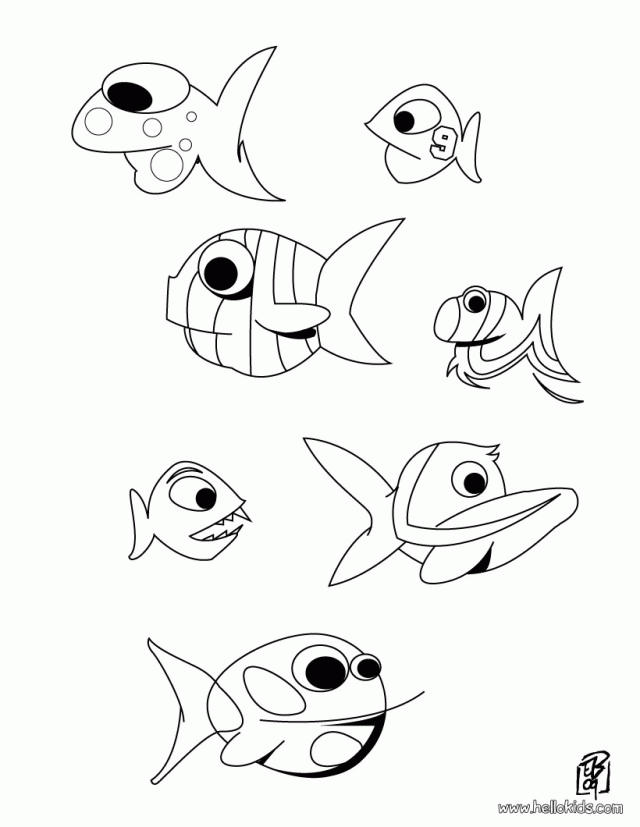 Small Fish Coloring Pages Coloring Book Area Best Source For