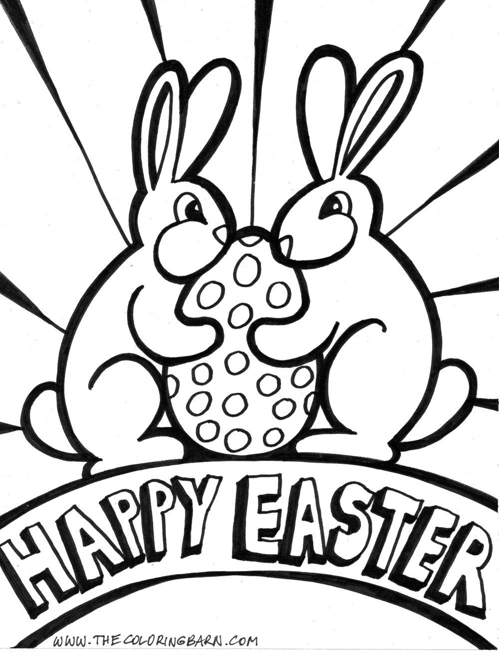 transmissionpress: 2 Rabbit Say &quotHappy Easter" Coloring Pages