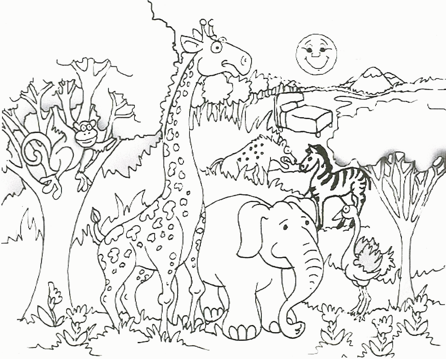 Zoo Scene Coloring Pages - Coloring Page Photos