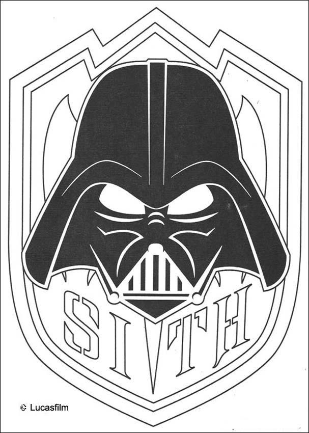 STAR WARS coloring pages - Mask of Darth Vader