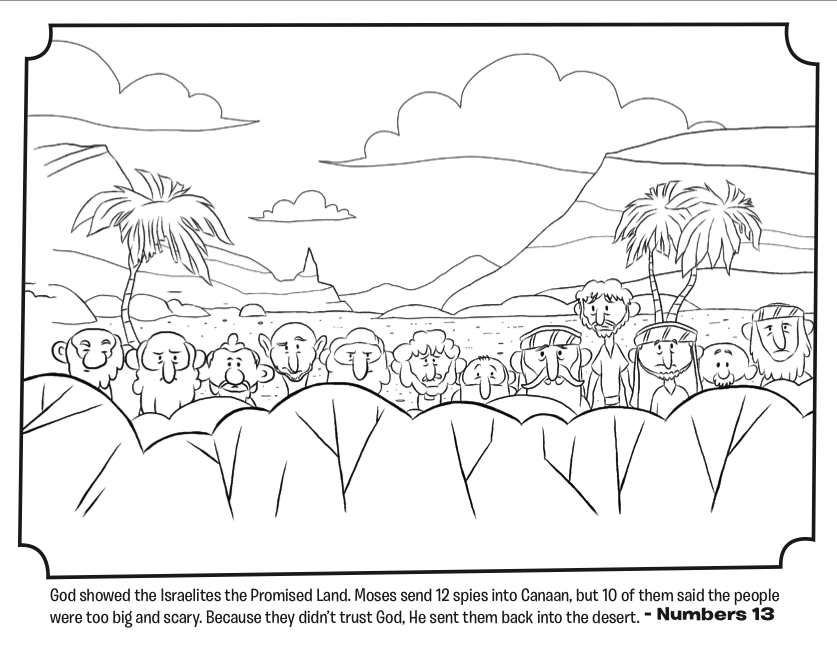 Joshua, Jericho and the Promissed Land Coloring Pages