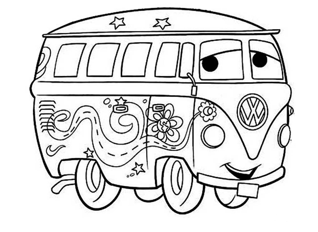VW Camper Van Coloring Page