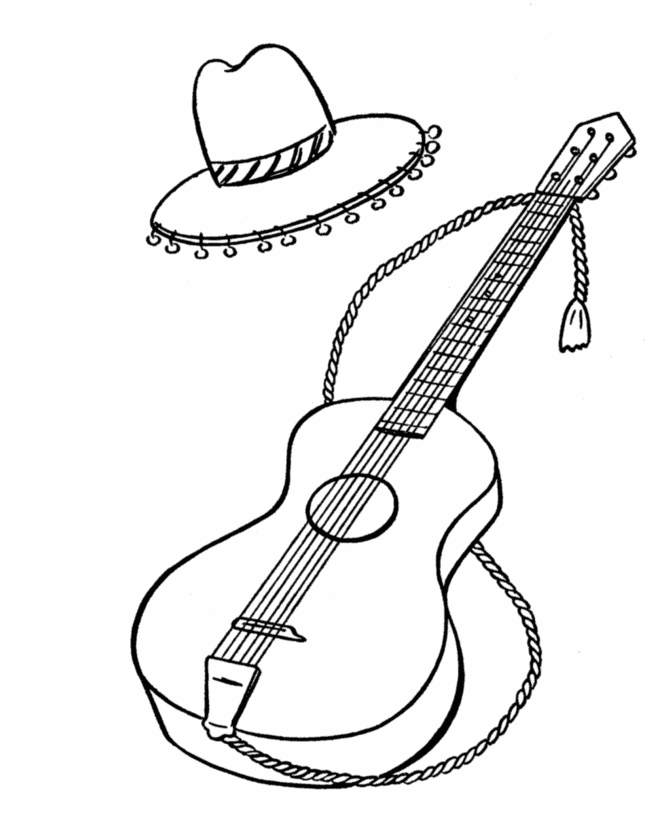 Spanish guitar coloring pages download and print for free
