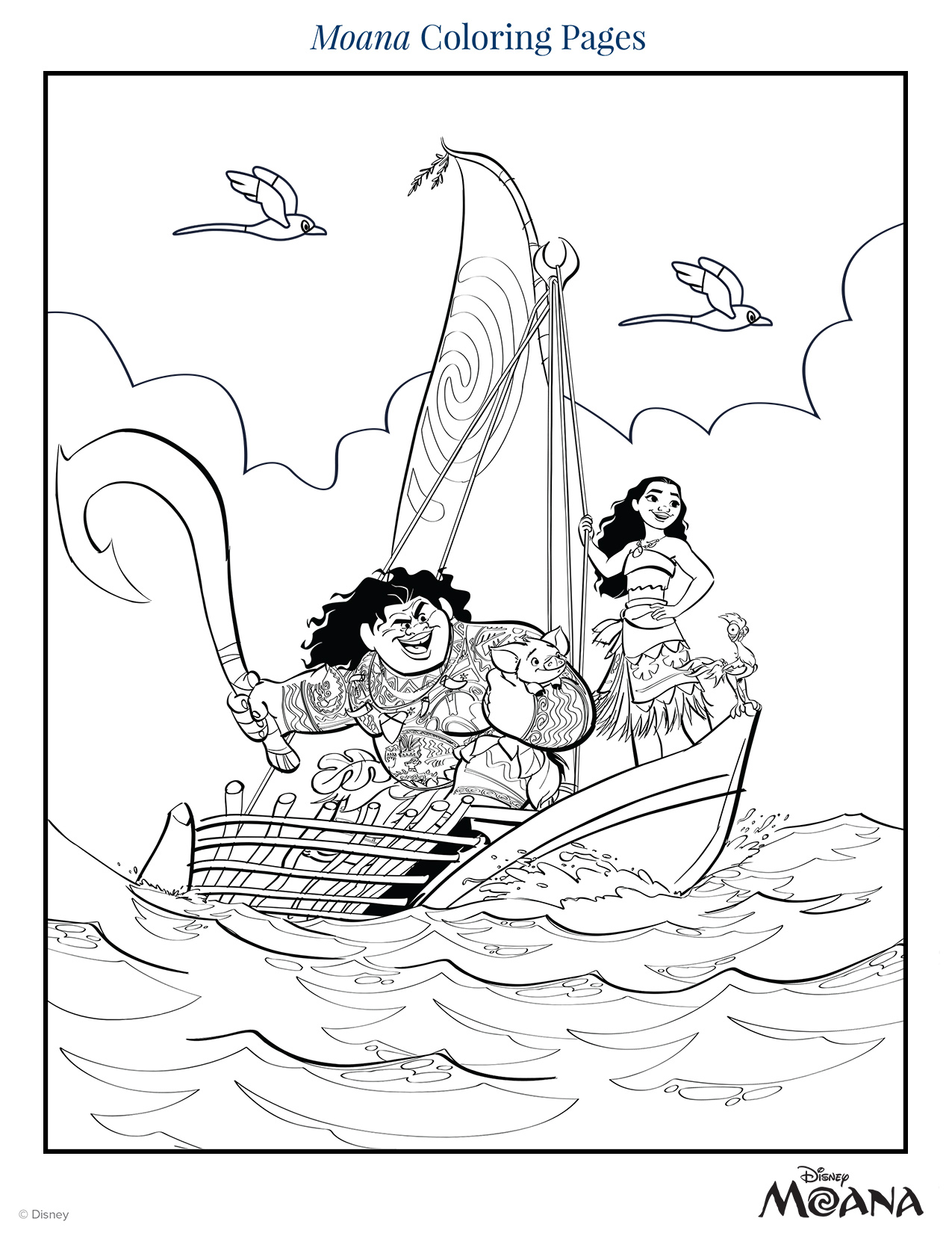 Moana Coloring Pages | Disney Family