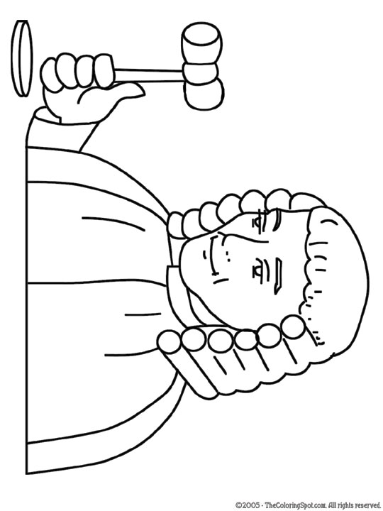 Judge Coloring Page | Audio Stories for Kids | Free Coloring Pages |  Colouring Printables