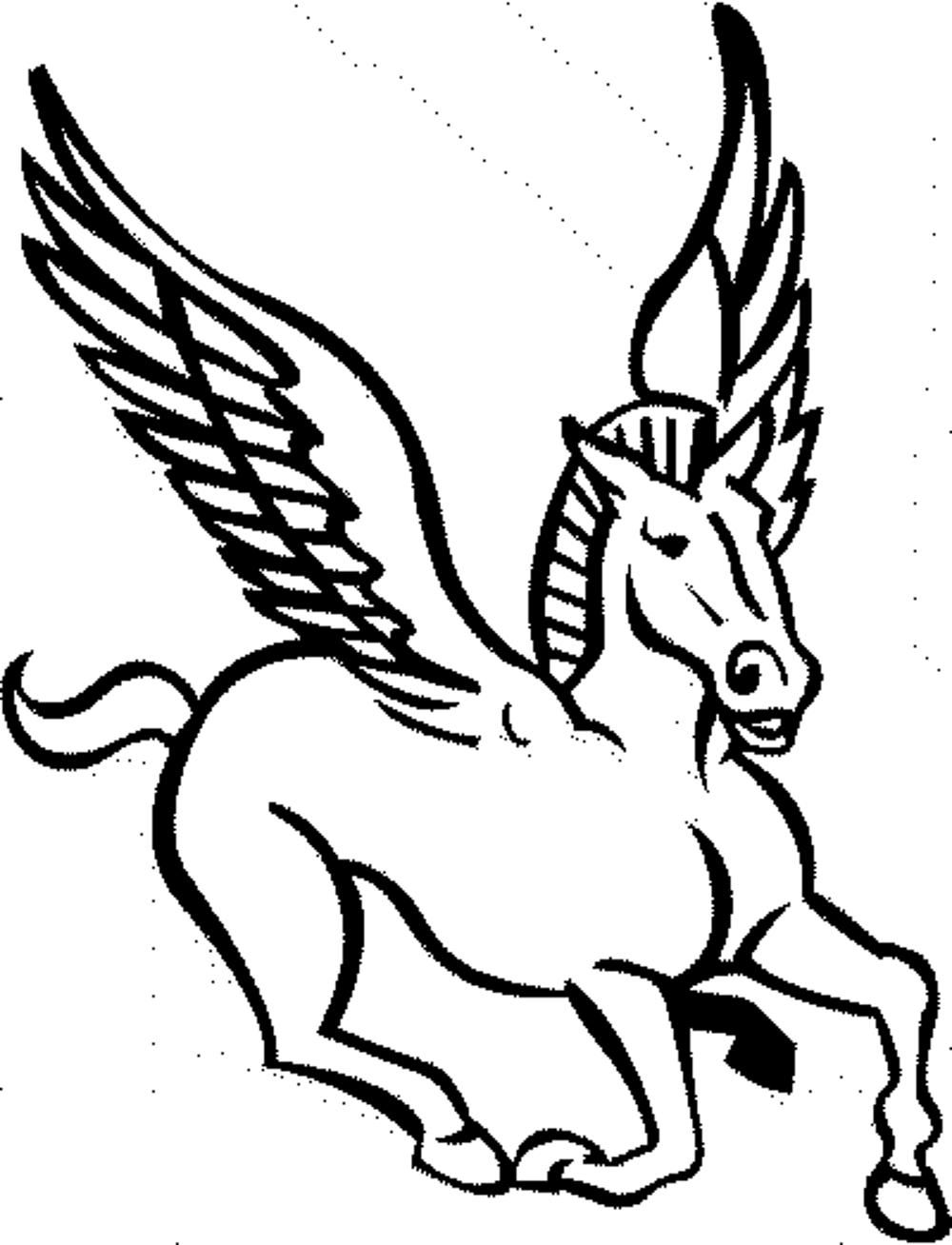 coloring pages for horses pegasus - Printable Kids Colouring Pages
