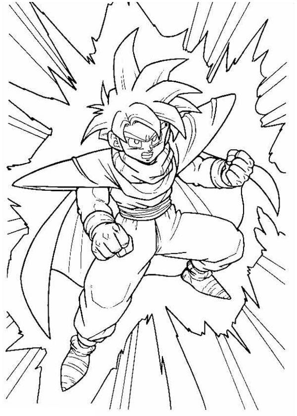 Gohan is Very Angry to Cell in Dragon Ball Z Coloring Page: Gohan ...