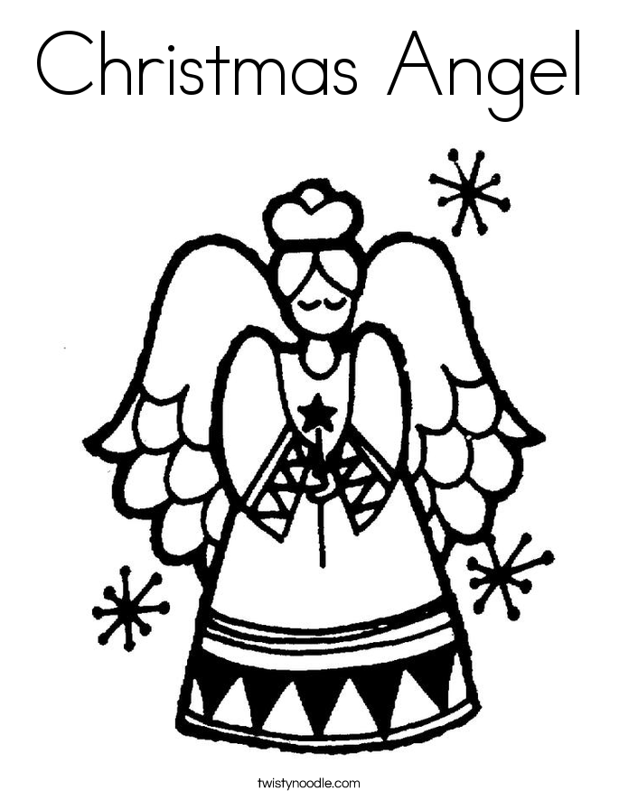 Christmas Angel Coloring Page - Twisty Noodle
