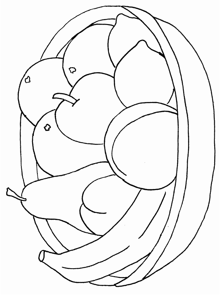 Fruit Basket To Colour - Coloring Pages for Kids and for Adults