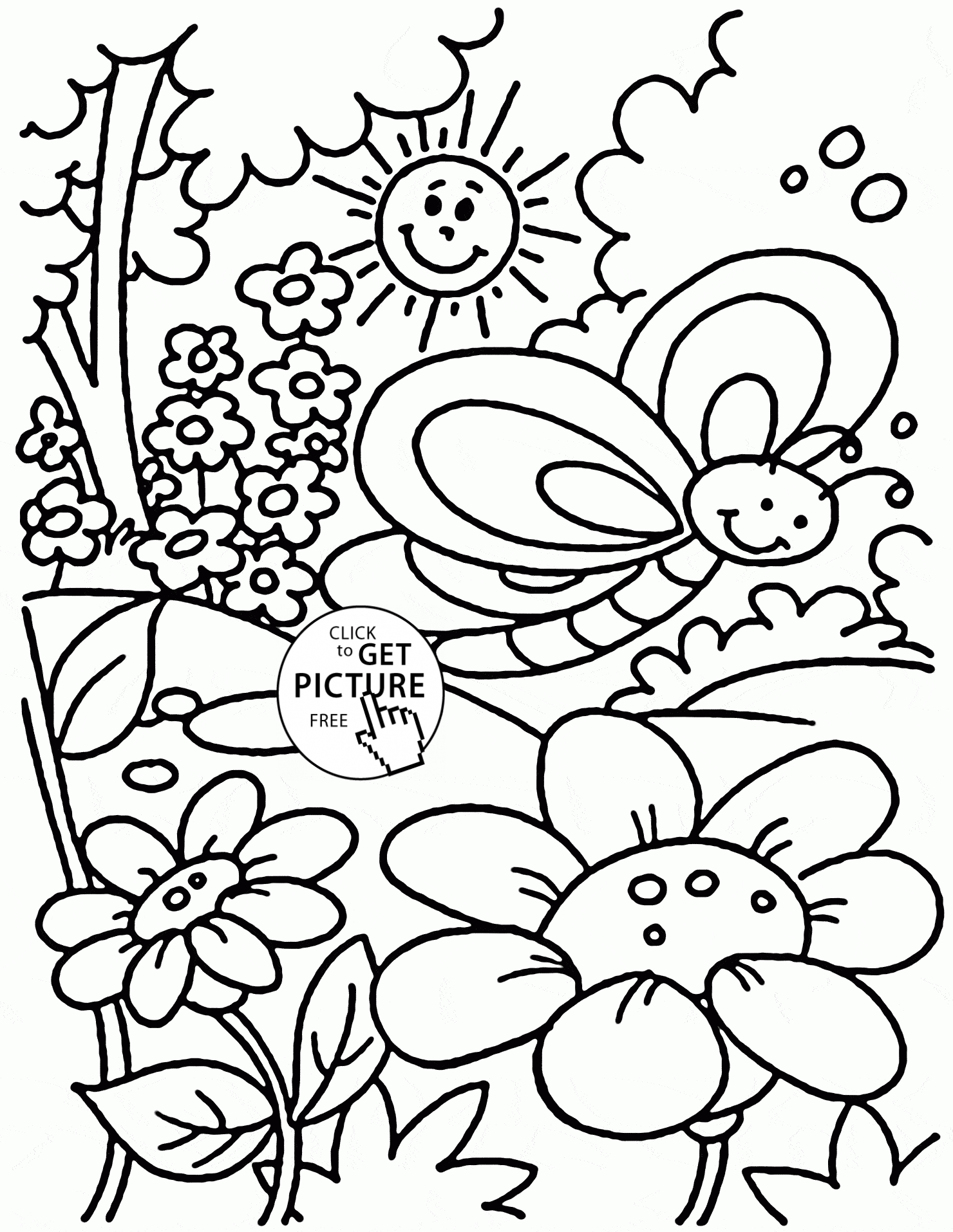 Nice Spring coloring page for kids, seasons coloring pages ...